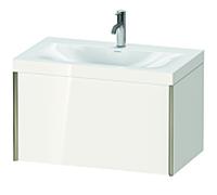 Duravit Meuble sous-vasque XViu XV4610OB122C 80x48cm, coulissant 2000 2000 , champagne mat, Rahmen C, blanc brillant