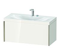 Duravit XViu vasque XV4611EB122C 100x48cm, 2000 , 2 trous pour robinetterie, champagne mat, Cadres C, blanc brillant
