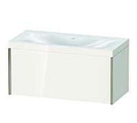 Duravit XViu vasque XV4611NB122C 100x48cm, 2000 , sans trou pour robinet, champagne mat, Cadres C, blanc brillant