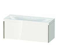 Duravit XViu vasque XV4612NB122C 120x48cm, 2000 , sans trou pour robinet, champagne mat, Cadres C, blanc brillant