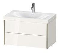 Duravit XViu vasque XV4615OB122C 80x48cm, 2 tiroirs, 2000 , champagne mat, Cadres C, blanc haute brillance