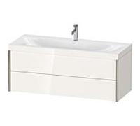 Duravit Meuble sous-vasque XViu XV4617OB122C 120x48cm, 2 tiroirs, 2000 , champagne mat, Rahmen C, blanc brillant