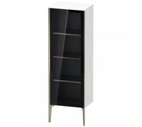XViu Duravit 50x36x133cm de XV1368RB272 haute armoire, porte en verre, noir mat, porte à droite, brossé chêne foncé