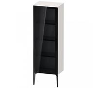 Duravit XViu meuble XV1368LB222 50x36x133cm, porte en verre, noir mat, porte à gauche, blanc haute brillance