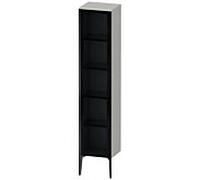 Duravit XViu XV1375 Armoire haute avec porte vitrée verticale, pivotante à gauche, 400x360 mm, hauteur 1770 mm, XV1375LB207, Couleur: noir mat / béton gris mat gris mat