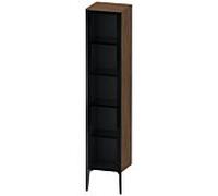 DURAVIT XViu - Armoire avec 1 porte miroir et charnières à droite 400x1770x360mm gris parsol/noyer foncé