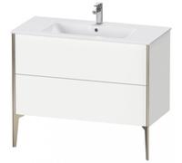 Duravit XViuu 4483 Meuble sous-lavabo vertical, 2 tiroirs, pour lavabo ME by Starck 233610, 1010x480 mm, XV44830B153, Couleur: champagne mat/noir marron foncé