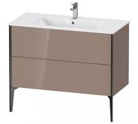 Duravit XViuu 4483 Meuble sous-lavabo vertical, 2 tiroirs, pour lavabo ME by Starck 233610, 1010x480 mm, XV44830B286, Couleur: noir mat/cappuccino hgl.