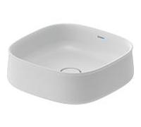 Duravit Zencha Aufsatzbecken 23734232791 42x42cm, sans trou pour robinetterie, trop-plein, plate-forme de trou pour robinetterie, sol, blanc mat, WonderGliss