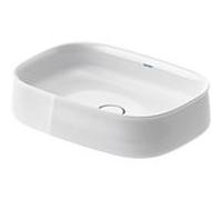Duravit Zencha Aufsatzbecken 23735500791 55x39cm, sans trou pour robinetterie, trop-plein, plate-forme de trou pour robinetterie, sol, blanc , WonderGliss