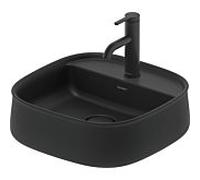 Duravit Zencha Aufsatzbecken 2374421371 42x42cm, avec trou pour robinetterie, rangée de trous pour robinetterie, sans trop-plein, sol, anthracite mat