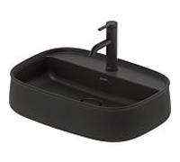 Duravit Zencha Aufsatzbecken 2374551371 55x39cm, avec trou pour robinetterie, rangée de trous pour robinetterie, sans trop-plein, sol, anthracite mat