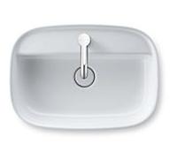 Duravit Zencha Aufsatzbecken 2374553271 55x39cm, avec trou pour robinetterie, banque de trous pour robinetterie, sans trop-plein, meulé, blanc
