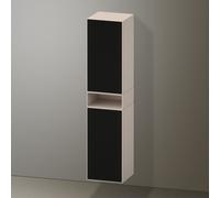 Duravit Zencha armoire haute, 400x360x1760 mm, 2 portes, charnières à droite, ZE1352L, ZE1353L63830000, Couleur: façade : structure linéaire noire (verre)/corps : taupe supermate