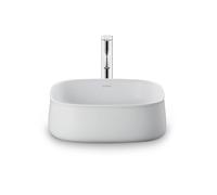 Duravit Zencha lavabo à poser 420 mm, sans trou pour robinet, 2373423279, Couleur: Soie matte blanche