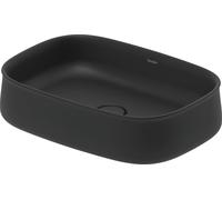 Duravit Zencha Aufsatzbecken 2373551379 55x39cm, sans trou pour robinetterie, trop-plein, rangée de trous pour robinetterie, sol, anthracite mat