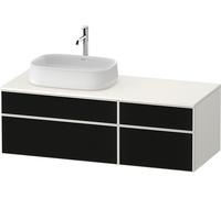 Duravit Zencha Meuble sous-lavabo avec console, 1300x550mm, 2 tiroirs, 2 tiroirs, 1 découpe à gauche, ZE4826063840000, Couleur: faÃ§ade : structure de ligne noire (verre)/corps : blanc supermat