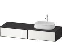 Meuble Pour Vasque à Poser Duravit Zencha droite, 2 tiroirs 1600x281x550mm Blanc/Graphite Super Mat ZE4814R64800000