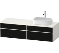 Duravit Zencha Meuble sous-lavabo avec console, 1600x550mm, 2 tiroirs, 2 tiroirs, 1 découpe à droite, ZE4824, ZE4824R63840000, Couleur: faÃ§ade : structure de ligne noire (verre)/corps : blanc superma
