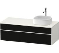 Duravit Zencha Meuble sous-lavabo sur console, 1300x550mm, 1 tiroir, 1 coulissant, découpe à droite, ZE4822R63840000, Couleur: faÃ§ade : structure de ligne noire (verre)/corps : blanc supermat