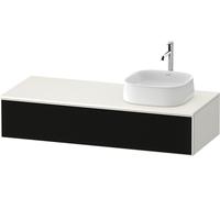 Duravit Zencha Meuble sous-lavabo sur console, 1300x550mm,1 tiroir, 1 découpe à droite, ZE4812R63840000, Couleur: faÃ§ade : structure de ligne noire (verre)/corps : blanc supermat
