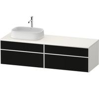 Duravit Zencha Meuble sous-lavabo sur console, 1600x550mm, 2 tiroirs, 2 tiroirs, 1 découpe à gauche, ZE4824, ZE4824L63840000, Couleur: faÃ§ade : structure de ligne noire (verre)/corps : blanc supermat