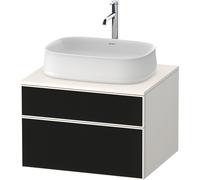 Duravit Zencha Meuble sous-lavabo sur console, 650x550x442mm, 1 découpe au centre, ZE4820063840000, Couleur: faÃ§ade : structure de ligne noire (verre)/corps : blanc supermat