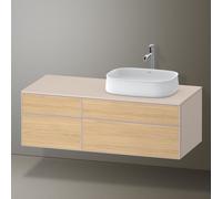 Duravit Zencha Meuble sous-lavabo sur console, 1300x550mm, 2 tiroirs, 2 tiroirs, 1 découpe à droite, ZE4827030830000, Couleur: faÃ§ade : chÃªne naturel/caisson : taupe supermatt