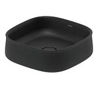 Duravit Zencha Vasques à poser 2373421379 42x42cm, sans trou pour robinetterie, trop-plein, rangée de trous pour robinetterie, sol, anthracite mat
