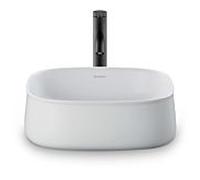 Duravit Zencha Vasques à poser 23734232791 42x42cm, sans trou pour robinetterie, trop-plein, plate-forme de trou pour robinetterie, sol, blanc mat, WonderGliss