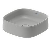 Duravit Zencha Vasques à poser 23734267791 42x42cm, sans trou pour robinetterie, trop-plein, plateforme pour trou robinetterie, sol, gris satiné, WonderGliss
