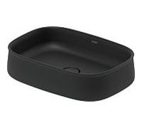 Duravit Zencha Vasques à poser 2373551379 55x39cm, sans trou pour robinetterie, trop-plein, rangée de trous pour robinetterie, sol, anthracite mat