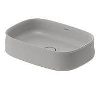 Duravit Zencha Vasques à poser 2373556779 55x39cm, sans trou pour robinetterie, trop-plein, plateforme de trou pour robinetterie, sol, finition gris satiné