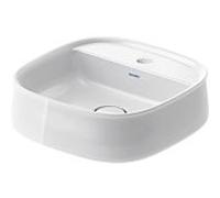 Duravit Zencha Vasques à poser 2374420071 42x42cm, avec trou pour robinetterie, plate-forme de trou pour robinetterie, sans trop-plein, sol, blanc