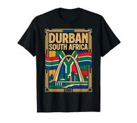Durban Drapeau Afrique du Sud Moses Mabhida Stadium Vintage Art T-Shirt