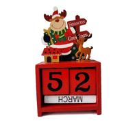 Durdiiy Calendrier de l'avent, calendrier compte à rebours de Noël - Cerf | Calendrier de l'Avent 2026 avec bloc en bois amovible pour décoration de Noël de 100 jours