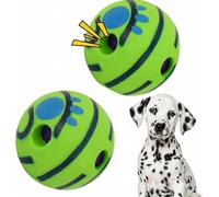 Durdiiy Lot de 2 balles à rire - Jouets interactifs pour chiens, balles couinantes pour chiens, soulage l'anxiété, train (8,6 cm, vert)