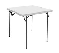 Durée de Vie des Produits 80100 Table Pliante, Blanc Polyéthylène avec Structure en Acier, 37-in. carré - quantité 1
