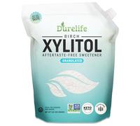 DureLife Substitut de sucre de bouleau xylitol 100 % pur aux États-Unis, sans OGM - Sans gluten - Casher, emballé dans une pochette refermable à fermeture éclair