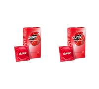 Durex - 24 Préservatifs Sexy Fraise - Extra Lubrifié Saveur Fraise - 2x12 pièces