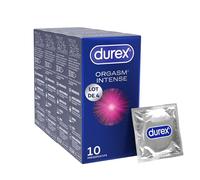 Durex - 40 Préservatifs Orgasm'intense Extra Lubrifiés Stimulants et Texturés - Avec Gel Desirex - 4x10 unités