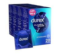 Durex CLASSIC JEANS - 80 Préservatifs - Confort et Confiance - 4x20 unités