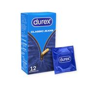 Durex - Préservatifs Classic Jeans - Extra lubrifiés, confort et confiance - 12 pièces