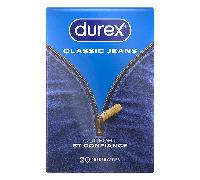 Durex Classic Jeans Préservatifs Extra Lubrifiés Confort Et Confiance 20 Pièces