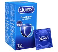 Durex Classic Protect - 24 Préservatifs Homme Extra Lubrifiés - Confort et Confiance