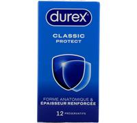 Durex Préservatifs Classic Protect – extra lubrifiés, épaisseur renforcée – 12 pièces
