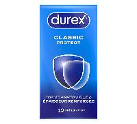 Durex Préservatifs Classic Protect – extra lubrifiés, épaisseur renforcée – 12 pièces