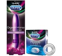 Durex Coffret Coquin Sex Toys Saint Valentin - 1 Vibromasseur Orgasm Intense et 1 Anneau Penien Pleasure Ring