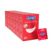 DUREX - Feeling Extra- 120 Préservatifs Homme Fins et Extra Lubrifiés - Lot de 6x20 préservatifs