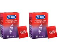 Durex FEELING EXTRA - 16 Préservatifs Homme Fins et Extra Lubrifiés